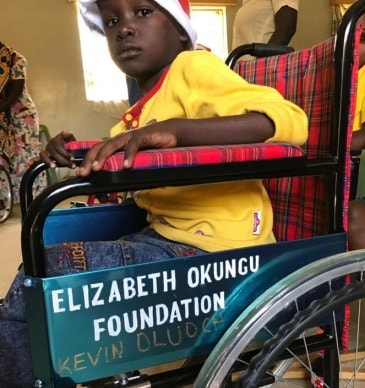 A child becoming confident with the wheelchair.