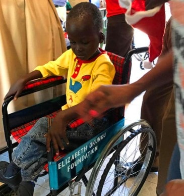 A child learns what a wheelchair is.